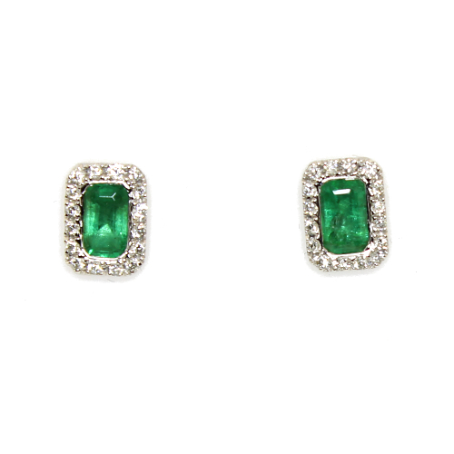 9ct Diamond & Emerald Earrings INTGE336 - Inisor Jewellery, Cookstown ...